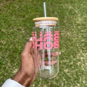“Chosen by my Father in Heaven” glass and bamboo tumbler
